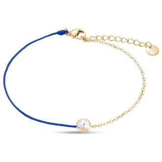 Pozlacený náramek 14k se šňůrkou 2467, modrá